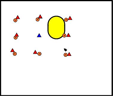 drawing Den Ball in die Mitte zurückspielen