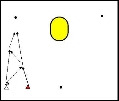 drawing Durchlaufender Ball in V-Form