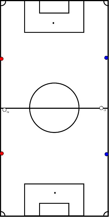 drawing Forma de partido con balones de mano en el lateral