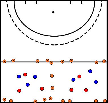 drawing Dos pequeños partidos con un solo toque 