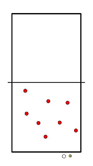 drawing Bola de equipa mantida alta (por baixo da mão, por cima da cabeça) Chamada solta