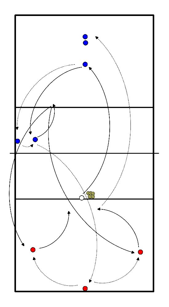 drawing Jogar a bola em arco com a mão